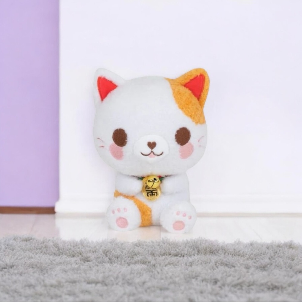 Cuddle Barn PlushGoals Mina the Maneki Neko Soft Kawaii Cute Cat Plush Toy